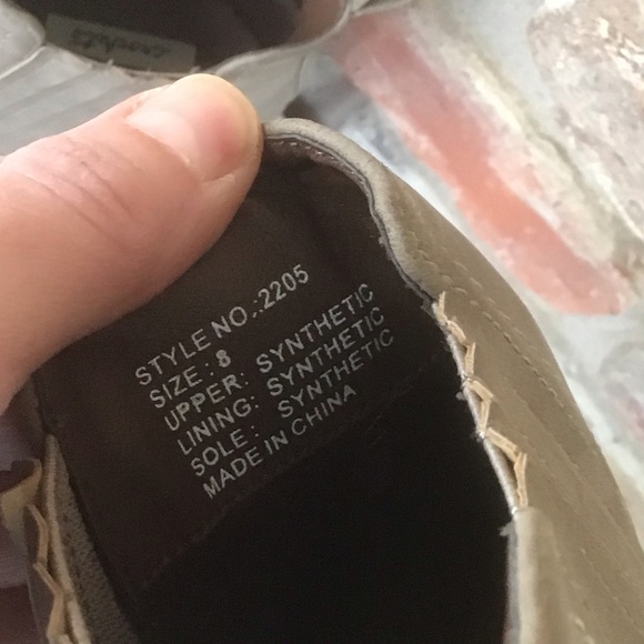 $10 SALE🎉🎉 CROCHET BRAND Women’s Tan Faux Leather Ankle Almond Toe Booties 8 NEW - Picture 7 of 8